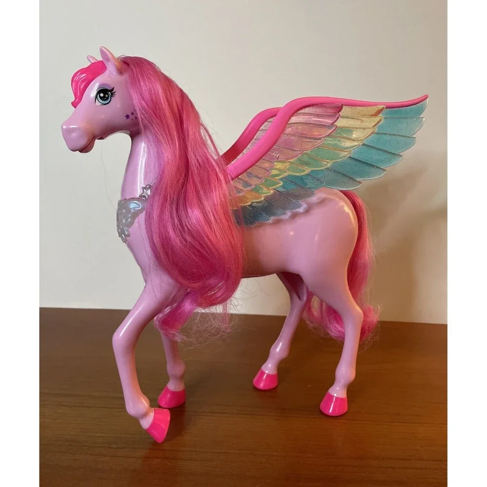 Barbie A Touch of Magic Pink Winged Horse Pegasus Lights Up & Sounds 12” - Picture 1 of 8